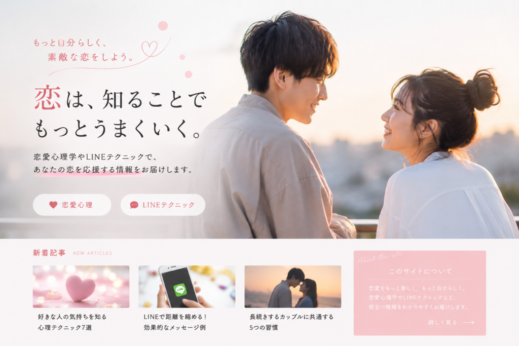 恋愛テクニックを象徴する20代男女の恋愛イメージ
